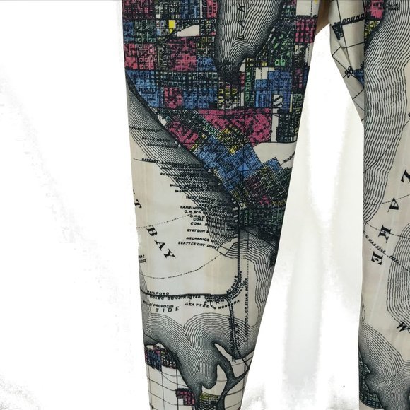 Women Size XL Bombsheller Seattle Washington 1890 City Map Workout Yoga Leggings - Picture 3 of 8